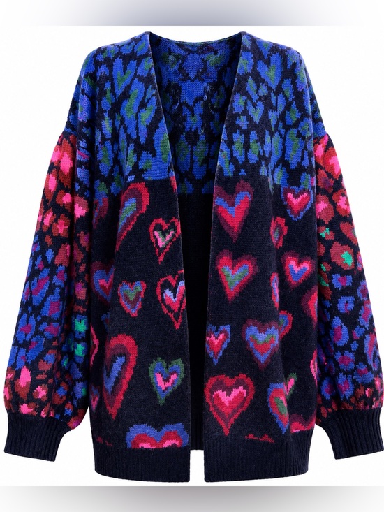 FARM Rio Sweaters - Farm Rio Heart Cardigan XS